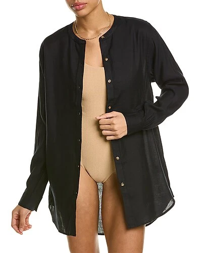 Onia Air Button-Down Linen-Blend Tunic Women