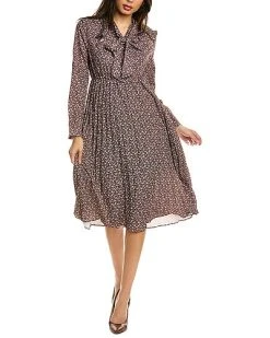 Avantlook Bow Tied Collar Midi Dress Women