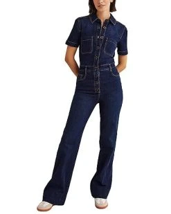 Boden Bootcut Denim Jumpsuit Women
