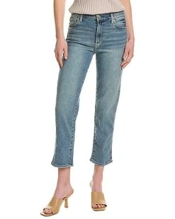 7 For All Mankind High Waist Cropped Muse Straight Ankle Jean Women