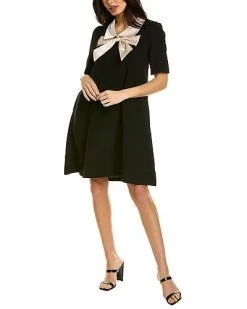 Gracia Contrast Bow A-Line Dress Women