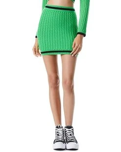 Alice + Olivia Ingrid Cable Wool-Blend Mini Skirt Women