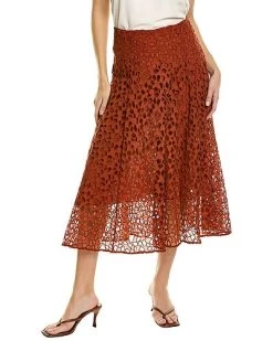 Vince Cutwork Lace Skirt Women