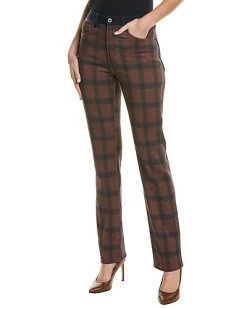 WeWoreWhat Colorblock Icon Brown Check Straight Jean Women