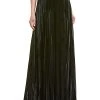 Saint Laurent Pleated Silk-Blend Maxi Skirt Women