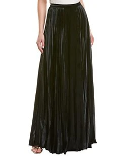 Saint Laurent Pleated Silk-Blend Maxi Skirt Women