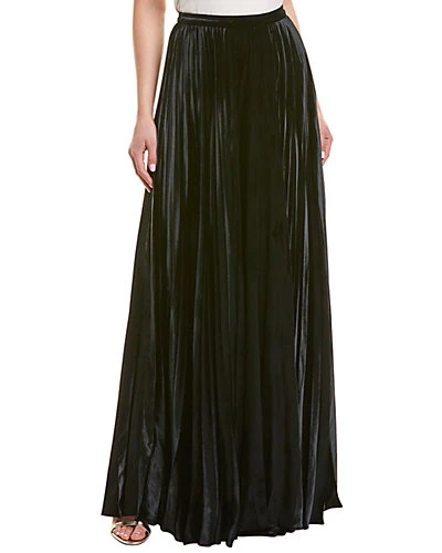 Saint Laurent Pleated Silk-Blend Maxi Skirt Women