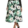 Oscar De La Renta De La Renta Vintage Poppies Faille Silk-Lined Midi Skirt Women