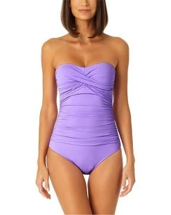 Anne Cole Twist Front Strapless One-Piece Women