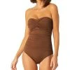 Anne Cole Twist Front Strapless One-Piece Women