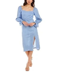 Beulah Square Neck Midi Dress Women