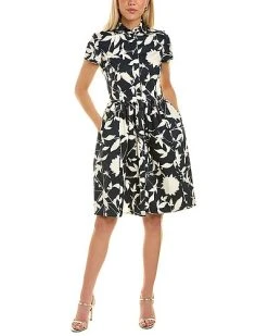 Oscar De La Renta De La Renta Graphic Floral Shirtdress Women