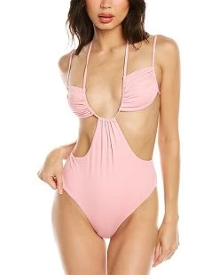 WeWoreWhat Ruched Cup Tie One-Piece Women