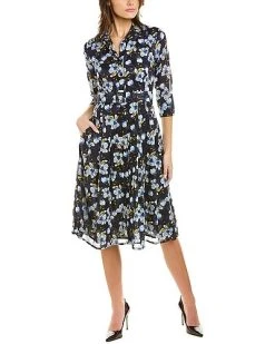 Samantha Sung Patricia Wool & Silk-Blend Shirtdress Women