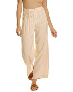 Onia Air Smocked Linen-Blend Pant Women