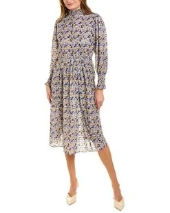 Avantlook High Collar Midi Dress Women