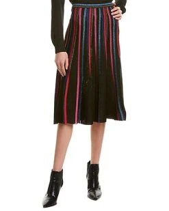 St. John Metallic A-Line Skirt Women