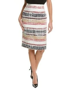 Oscar De La Renta De La Renta Tweed Silk-Lined Pencil Skirt Women