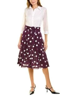 Samantha Sung Audrey Contrast Midi Shirtdress Women