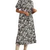 Boden Puff Sleeve Column Midi Dress Women