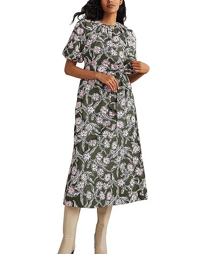 Boden Puff Sleeve Column Midi Dress Women