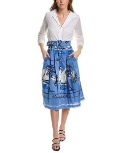 Samantha Sung Audrey Contrast Midi Shirtdress Women