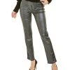 7 For All Mankind Coated Pewter High-Rise Straight Jean Women