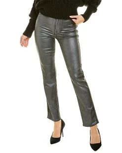 7 For All Mankind Coated Pewter High-Rise Straight Jean Women