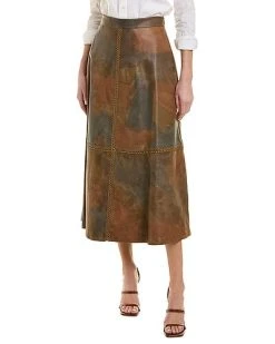Lafayette 148 New York Sumner Leather Skirt Women