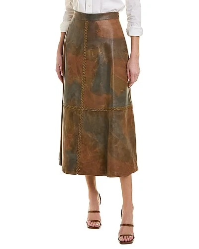 Lafayette 148 New York Sumner Leather Skirt Women