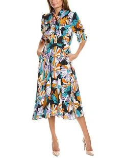 Gracia Flower Print Midi Dress Women
