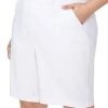 NYDJ Plus Optic White Linen-Blend Bermuda Short Women