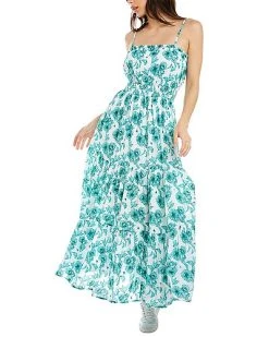 Celina Moon Smocked Maxi Dress Women