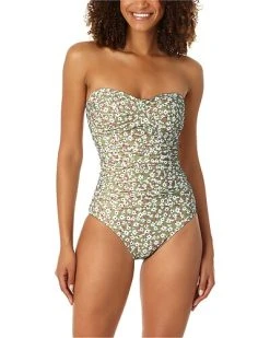 Anne Cole Twist Front Shirred Bandeau One-Piece Women