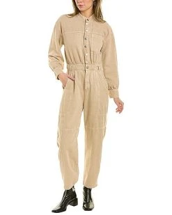 Ba&sh 3/4-Sleeve Linen-Blend Jumpsuit Women