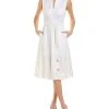 Elie Tahari Mbroidered Hem Midi Dress Women