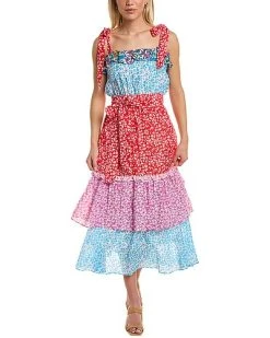 Roller Rabbit Floral Mix Eleanor Silk-Blend Dress Women