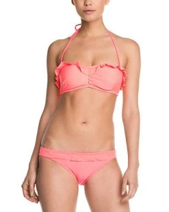 Shoshanna Neon Coral Ruffle Brief Bottom Women