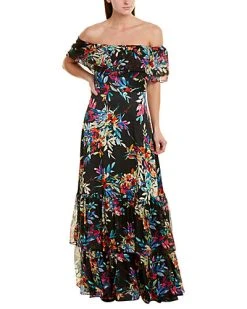 Shoshanna Silk-Trim Gown Women