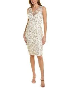Adrianna Papell Floral Embroidered Sheath Dress Women