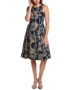 Adrianna Papell Jacquard A-Line Dress Women