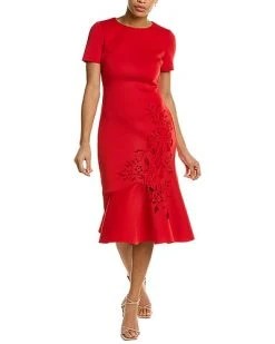 Badgley Mischka Laser Cut Dress Women