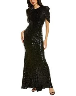 Badgley Mischka Drape Bodice Gown Women