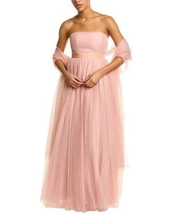 Badgley Mischka Tulle Babydoll Gown Women